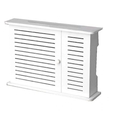 Trådlös WiFi-router förvaringslåda i trä, kabelhållare, strömkabel, väggmonterad pluggbräda