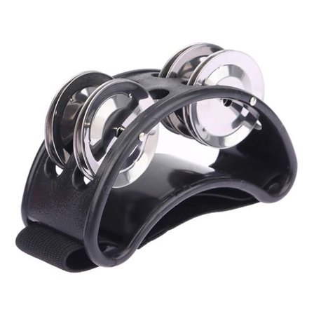 IC Trumma Ackompanjemang Fot Jingle Drum Rattle Tambourine Percussio Black