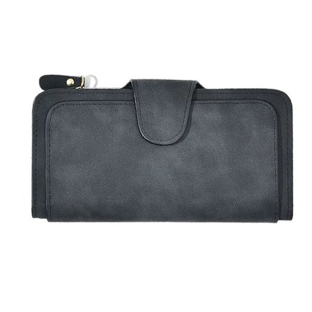 Damepung Lang vintage frostet spænde multi-kort pung multifunktionel stor kapacitet pung