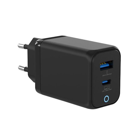 SiGN Snabbladdare USB-C & USB-A, PD, 65W - Svart