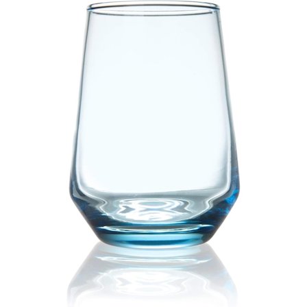 6 kappaleen juomalasisetti, 390 ml, taivaansininen, paksu kirkas lasi, vesi-, maito-, mehu-, olut-, viski- ja viinilasit, 390 ml mukit