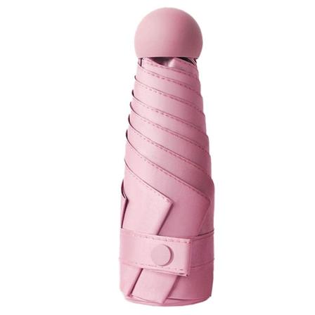 Ultralätt miniskärm - med söt kapselväska - 5-faldigt hopfällbar - rosa KLB
