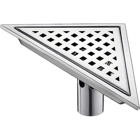 Rustfrit Stål Deodorant Trekantet Brusergulvdræn Anti-tilstopning Bruserdræn Rør Til Badeværelse Toilet Køkken Garage