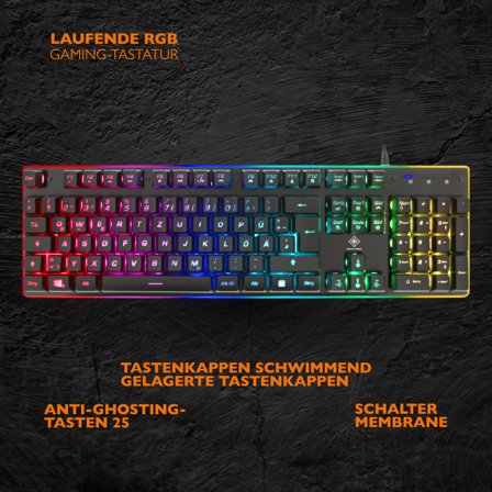 Deltaco membrane keyboard, RGB backlight, anti-ghosting, DE lay