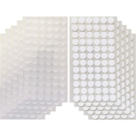 700 stk (350 par) 1,5 cm diameter gjennomsiktig klebrig bakside tynn Cle