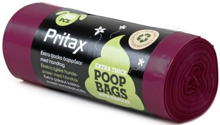 Pritax Pluto Poop Bags 50 pcs Burgundy - Kakkapussit & Pitimet