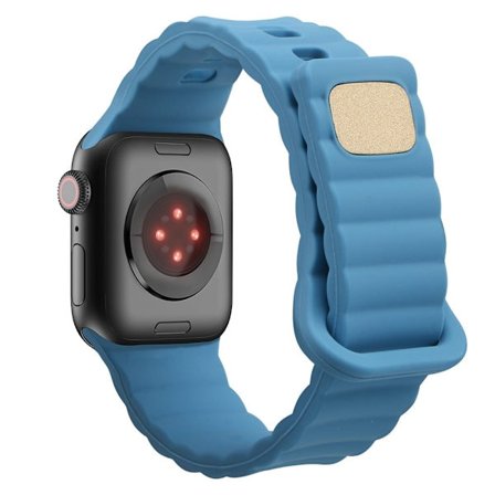 Apple Watch Series 8 (45mm) / Watch Ultra silikoneurrem med knap - Himmelblå