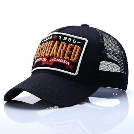 Herr Mesh Baseball Cap Dome Hat Broderi Bokstäver Dsquared Svart
