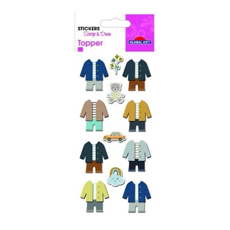 3D-klistermärken - GLOBAL GÅVA - Pojkebebis - Vit