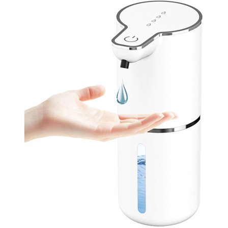 ING Sæbedispenser - Automatisk Sæbedispenser med Sensor - Vægmonteret 350ml - Justerbar Hvid