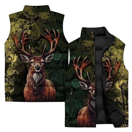 Vintervest Mænd Kitten og Hjorteprint Jakke Vest Mænds Tøj 2024 Mand Jakker Veste Ærmeløs Kold Vind Frakker P2436MHH-90PG 2XL