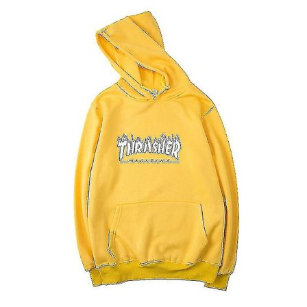 Unisex Thrasher Hoodie Printed Sweatshirt Huva med dragsko med ficka Z