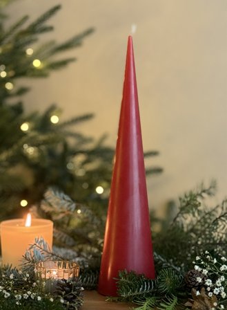 Juletre stearinlys H31 - rød