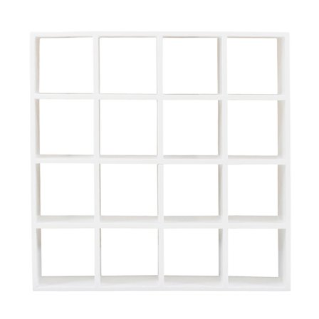 Mini 16 Fack Hyllor Vit Förvaringsställ Dockhus Miniatyrmöbler Hylla