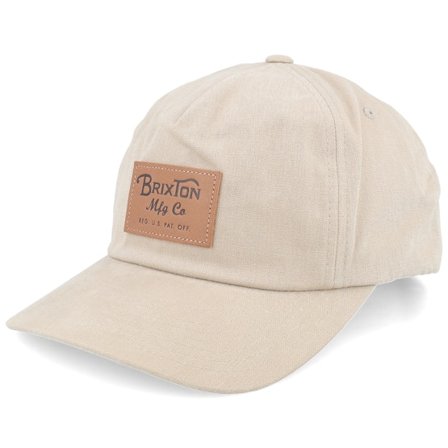 Brixton - Beige unconstructed Cap - Grade WoodSmoke Dad Cap @ Hatstore
