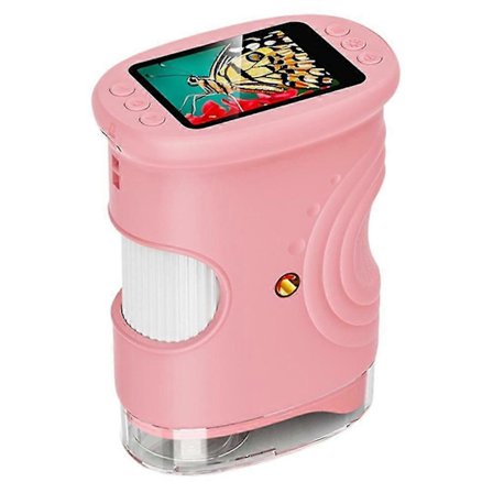 Håndholdt Mikroskop for Barn med 2-Tommers HD-Skjerm 50-1000X Lommemikroskop Pedagogisk Bursdagsgave til Barn Gul(h)