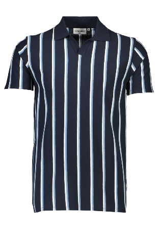 Lindbergh Randig Pikétröja Överdelar Herr Blå XL