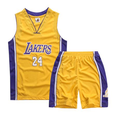 Kobe Bryant No.24 Basketballdraktsett Lakers Uniform For Kids Tenåringer W Yellow S (120-130CM)