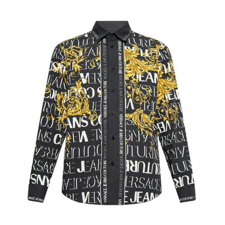 Versace Jeans Couture Shirt with Baroque print Sort, Herre