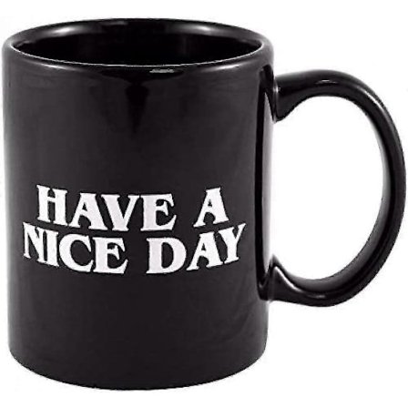 SSRGV Hav en god dag kaffekrus med langfinger - sjov kop til kaffe, mælk og juice - B16