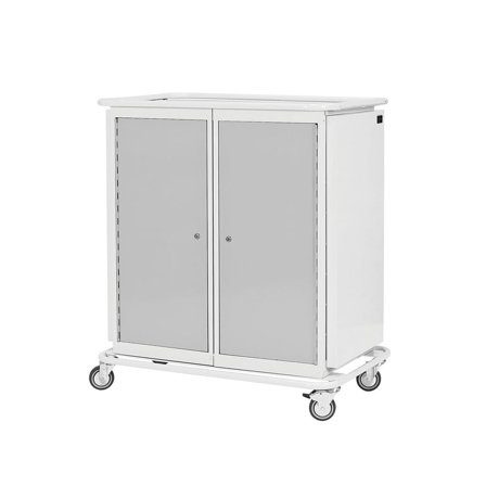 Charging laptop trolley, wide, 16 comps, grey