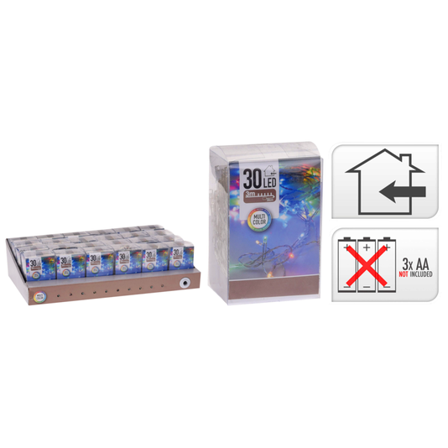 KI Lysslynge Led 30Lys Batteri Multifarget M/3Mm Pære Inne