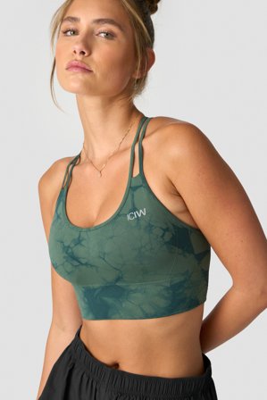 ICANIWILL - Define Seamless Tie Dye Sports Bra Dark Green - Urheiluliivit - Naiset - Treenivaatteet ICIW:ltä