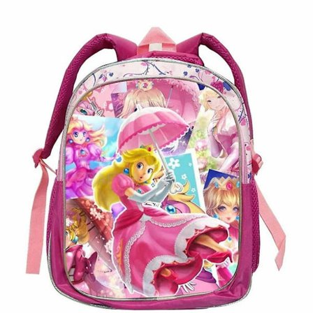 Peach Princess -koululaukut, taaperoikäisten tyttöjen reput, Super Mario Princess -printtikoululaukku päiväkotiin, Mochila-lahja
