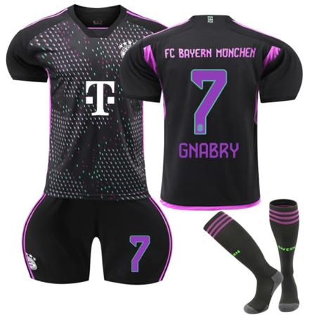 2023-2024 Bayern München Borta fotbollströja för barn nr 7 Gnabry 6-7 years