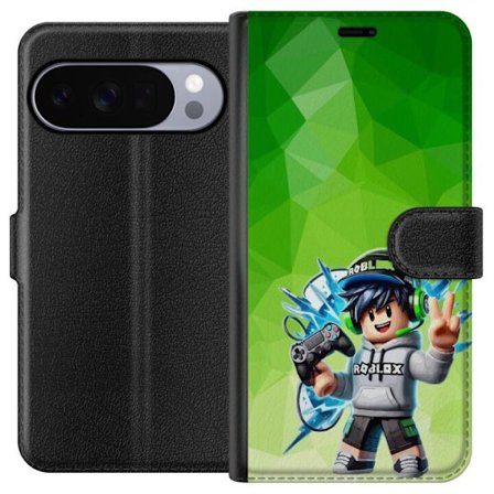 Kompatibelt Lommeboketui til Google Pixel 10 Pro Roblox-inspirert gamerfigur med headset, håndkontroll og energiske effekter mot grønn bakgrunn