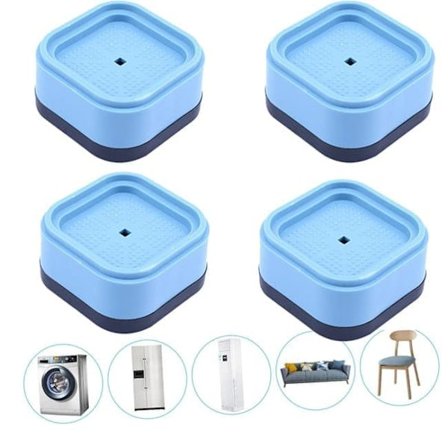 4-pak Möbelfødder 3,5 cm – Skridsikre & Stødabsorberende Beskyttelse til Sengeben, Vaskemaskine, Sofa og Bord_OF