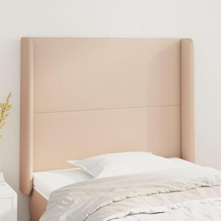 Vidaxl Huvudgavel Med Kanter Cappuccino 93x16x118/128 Cm Konstlä Brun