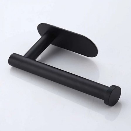 /EA/ Selvklæbende toiletpapirholder i sort - i rustfrit stål - P