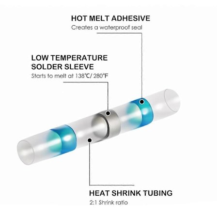 400 stk. loddeforbindelser med varmekrympende vandtætte elektriske docking-samlinger til tætning af ledninger