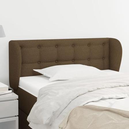 Vidaxl Huvudgavel Med Kanter Mörkbrun 83x23x78/88 Cm Tyg Brun