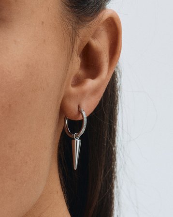 Edblad Peak Hoops Sparkle Silver Silverfärgad Smycken Tjej - Kids Brand Store