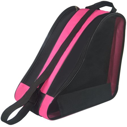 Tilava yleiskäyttöinen luistinkantolaukku nelipyörä- ja inline-malleille, turvallinen kuljetus ja kompakti säilytys, tyylikäs pinkki muotoilu