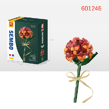 Byggsten Bukett 3d-modell Toy Rose Flower Assembly Brick