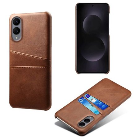 Nahkakotelo Korttitasku Samsung Galaxy S25 Edge Ruskea