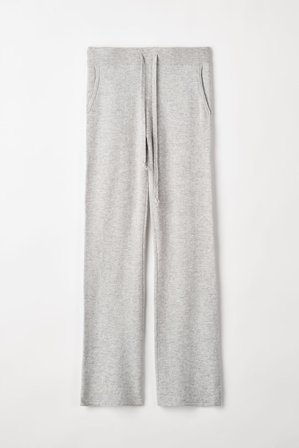 Soft Goat - Straight Pants - Kashmirbyxor dam - XL - Light Grey