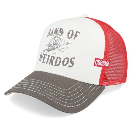 Coastal - White trucker Gorra - Weirdos White/Olive/Red Coastal Trucker @ Hatstore