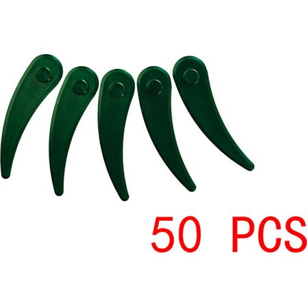 50-pack gräsklippartillbehör - ersättningsblad i plast - för Bosch ART 23-18 Li ART 26-18 Li gräsklippare - grön