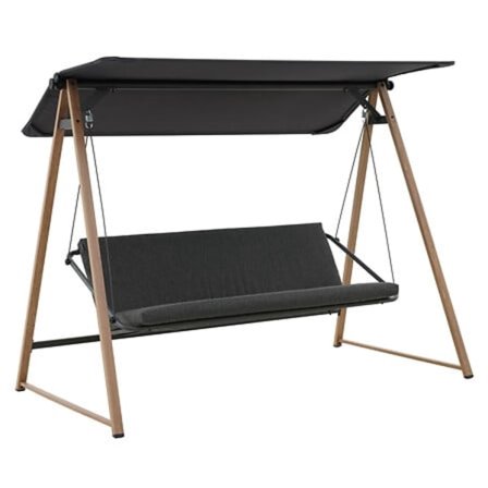 3-paikkainen hiilenharmaa keinuistuin irrotettavalla katoksella