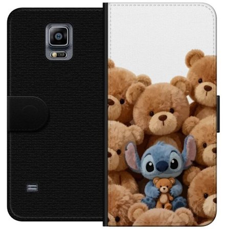 Kompatibelt Lommeboketui til Samsung Samsung Galaxy Note 4 Søt og trygg illustrasjon med Stitch omgitt av teddybjørner som skaper en varm og leken s