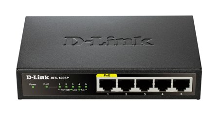 D-LINK DES 1005P - switch - 5 porter - ikke-styrt