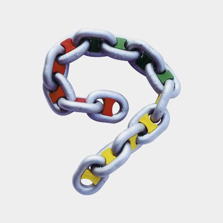 Marcador de corrente / marcação de corrente Osculati Chain Rainbow Marker, 5/16" (8 mm), vermelho, embalagem com 10 unidades