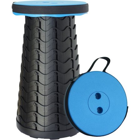 Portabel Teleskopisk Pall, Uppgraderad Vikbar Campingpall Justerbar