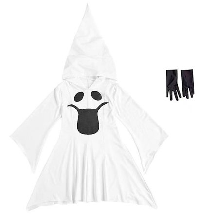 2-6 års Halloweenfest Børn Ghost Cosplay Kostume Jumpsuit Handsker Outfit Sæt Fancy Dress Up gaver