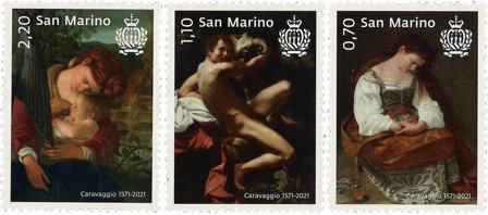 San Marino - 450-året for Caravaggios død - Postfrisk sæt 3v