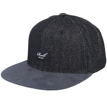 Reell - Schwarz Snapback Cap - Suede Cap Black Denim Snapback @ Hatstore